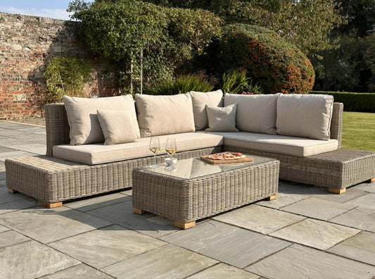 Seville Collection Outdoor Large Corner And Coffee Table Set
