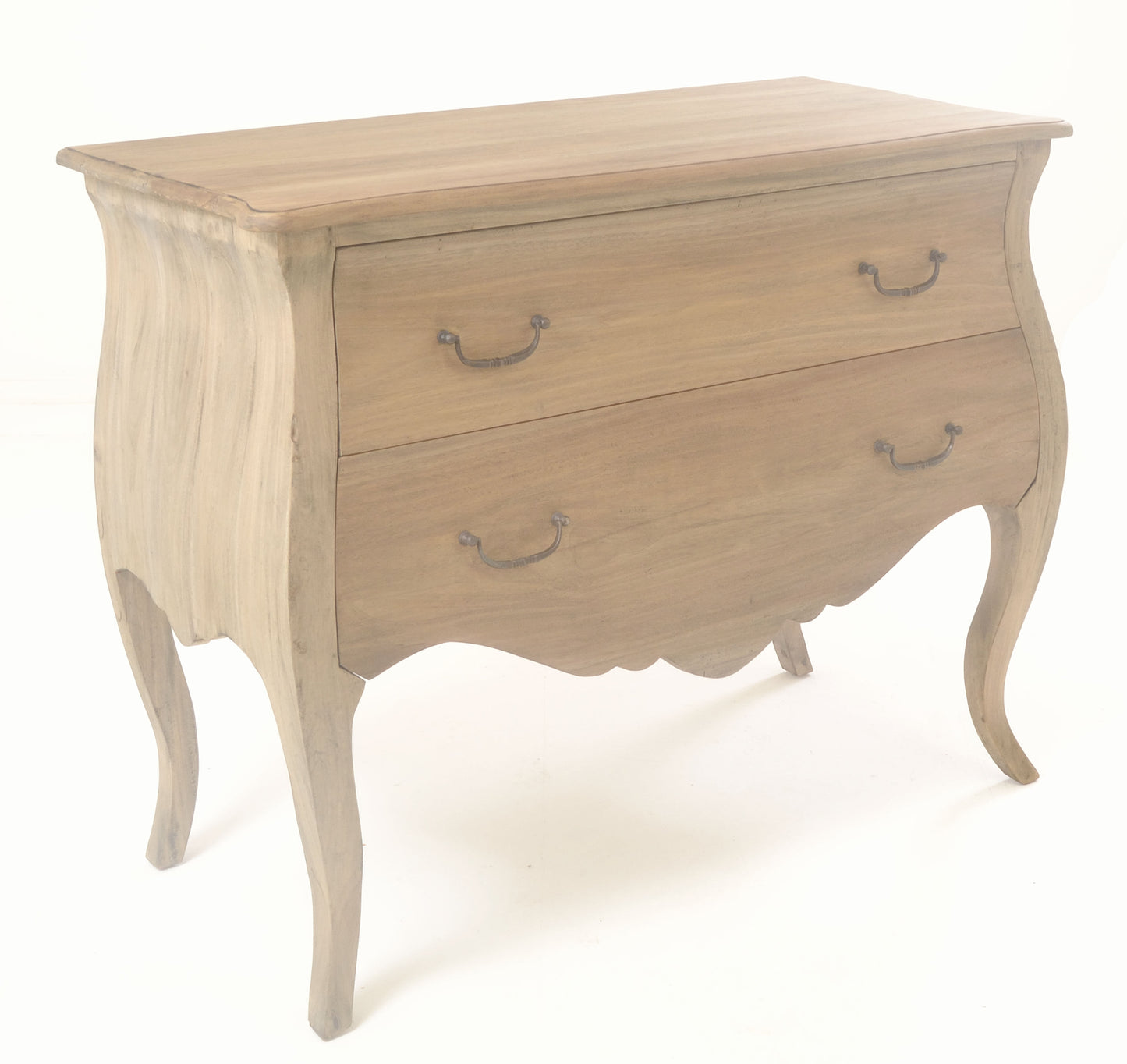 Wooden 2 Drawer Curved Chest of Drawers