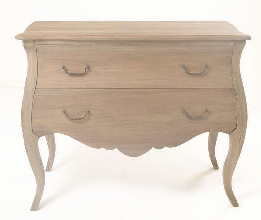 Wooden 2 Drawer Curved Chest of Drawers