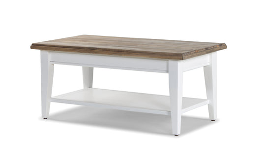 Wooden White and Dark Wood Coffee Table