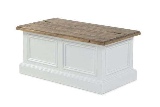 Wooden White and Dark Wood Storage Coffee Table