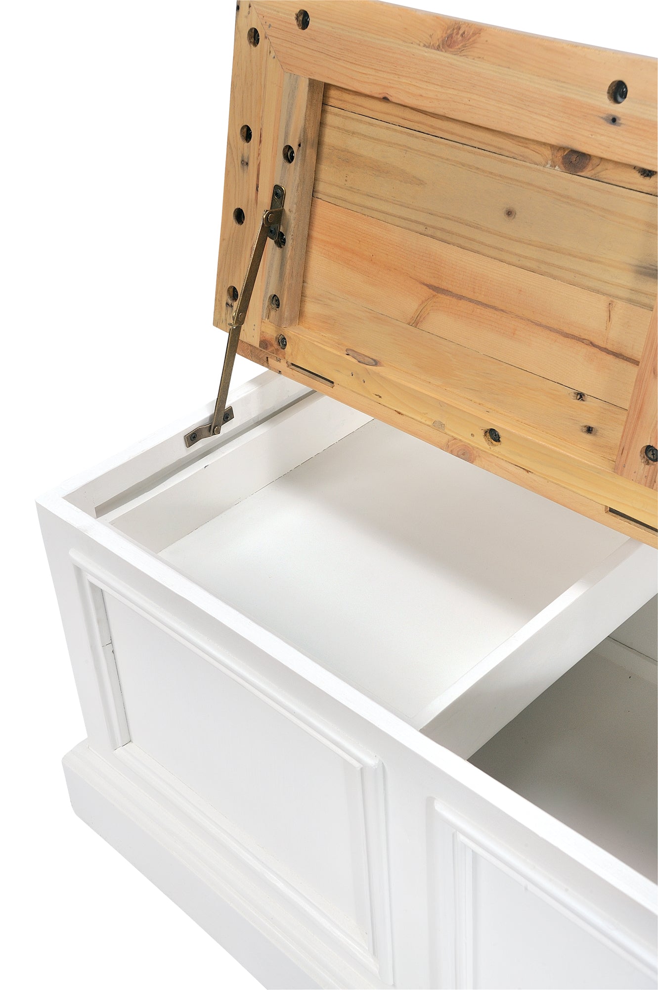 Wooden White and Dark Wood Storage Coffee Table