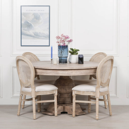 Rustic Wooden Round Ball Dining Table