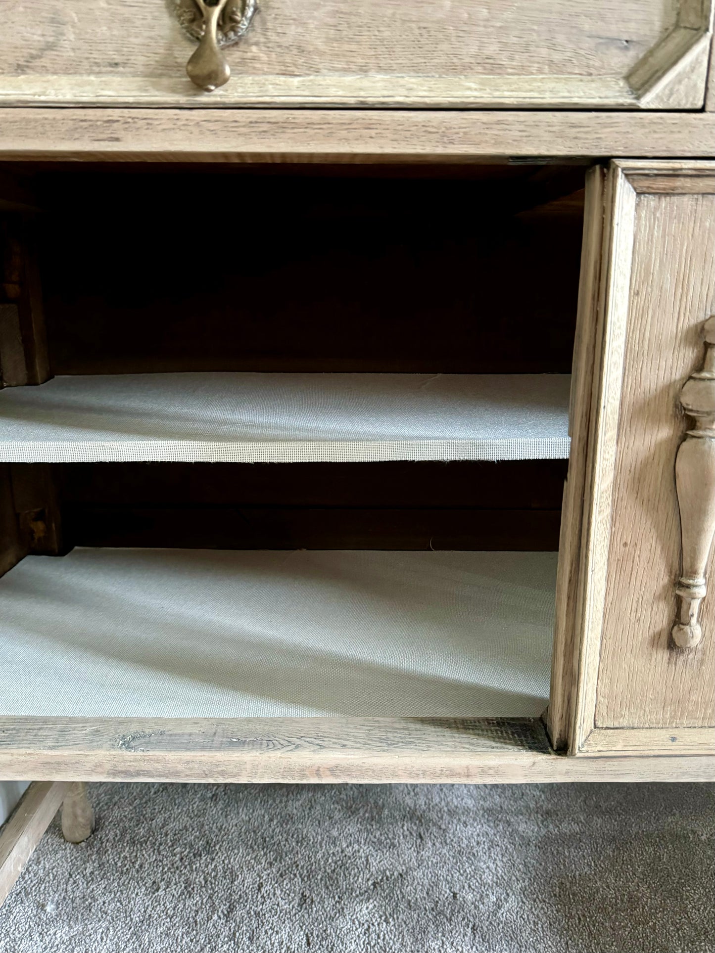 Antique Wooden Spindle Leg Sideboard