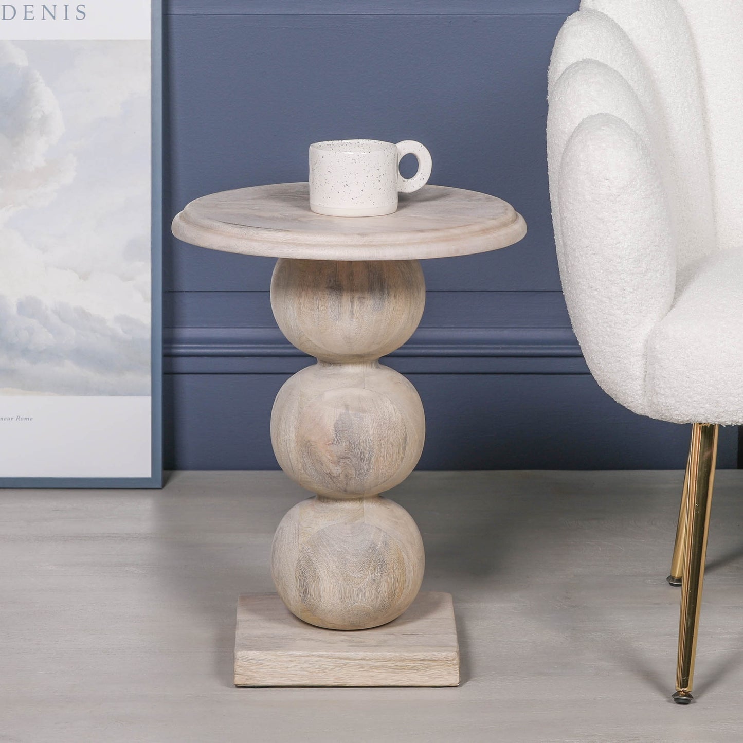 Wooden Stacked Ball Side Table