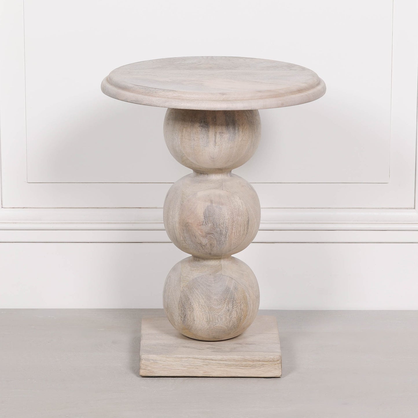 Wooden Stacked Ball Side Table