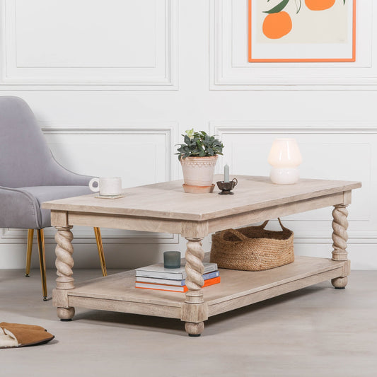 Wooden Twisted Spindle Coffee Table