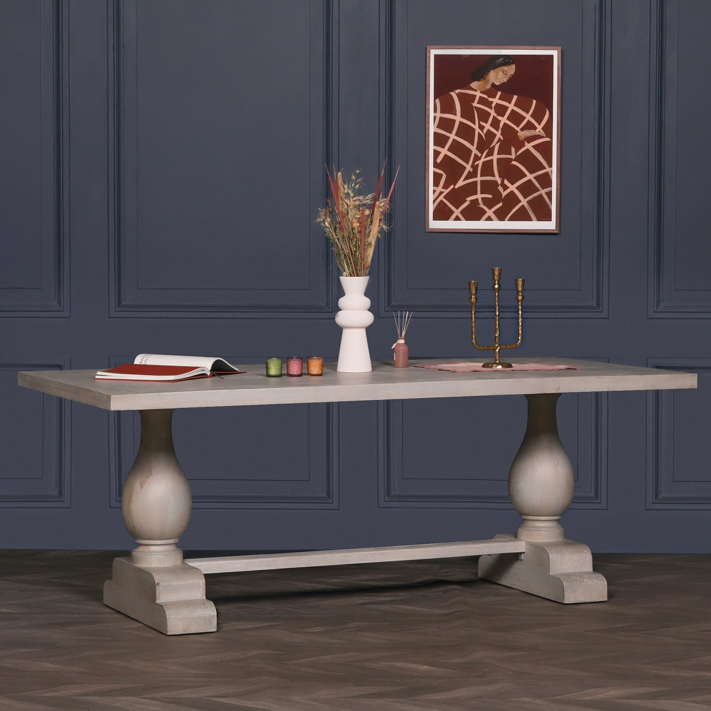 Blanche Wood Rustic Rectangular Dining Table 210cm