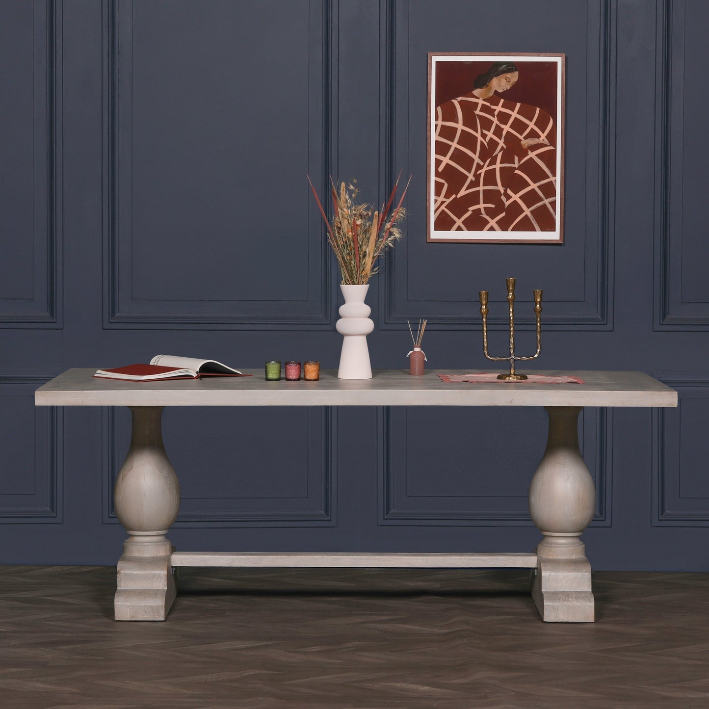 Blanche Wood Rustic Rectangular Dining Table 210cm