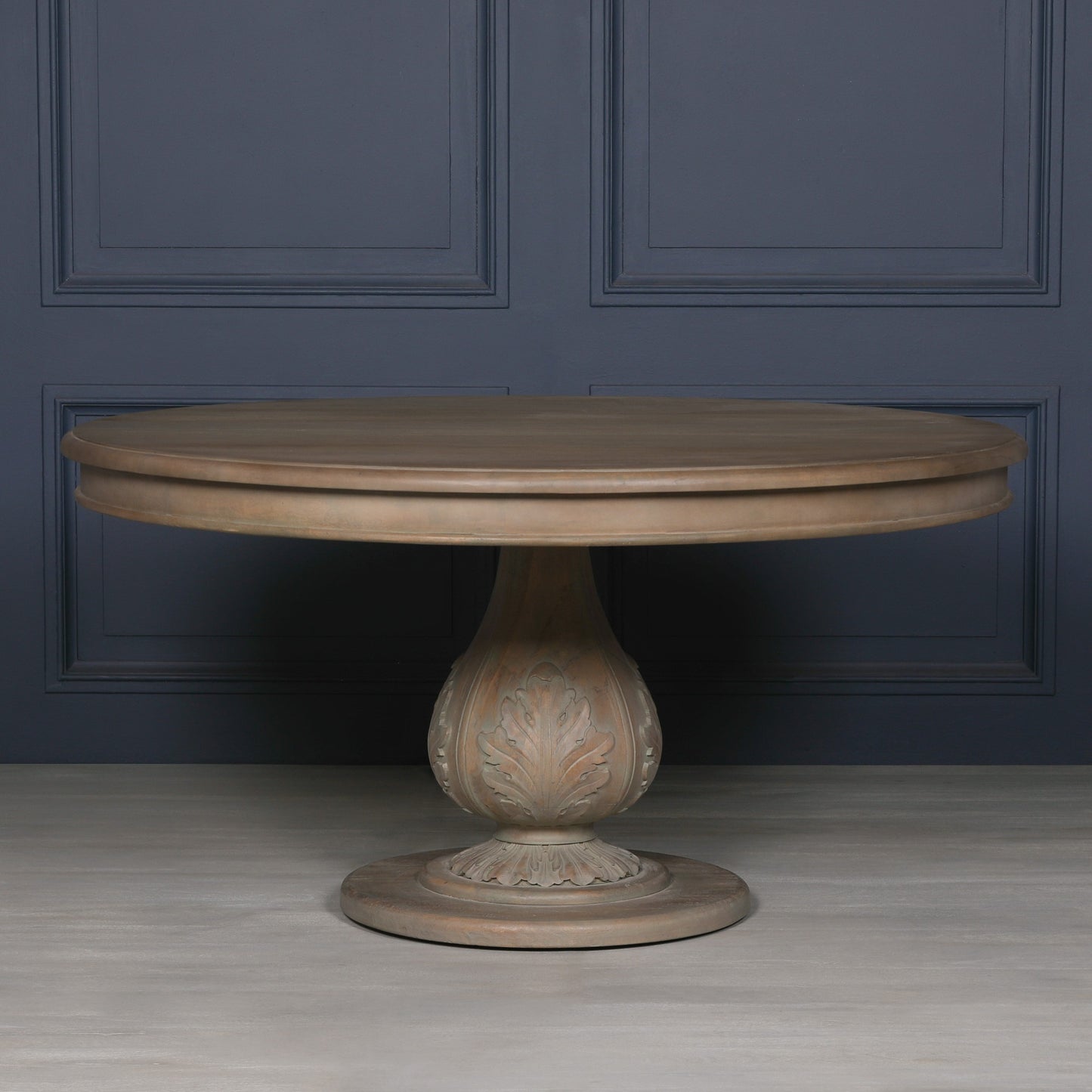 Rustic Washed Round Acorn Dining Table 150cm