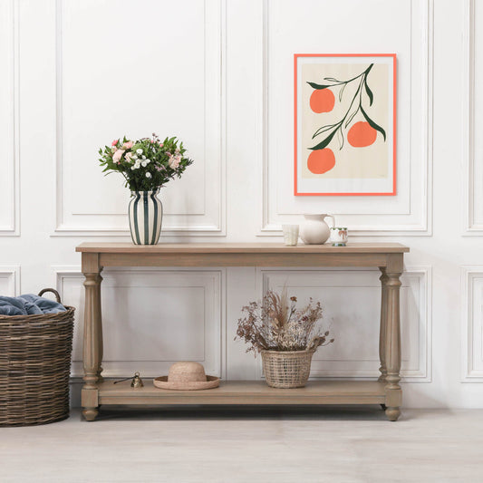 Rustic Wooden Farmhouse Spindle Console Table