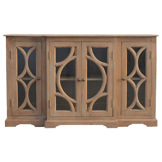 Glazed Carved Wooden Sideboard