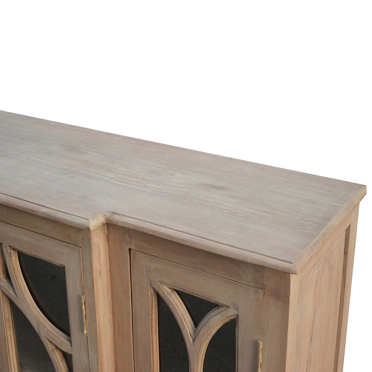 Glazed Carved Wooden Sideboard
