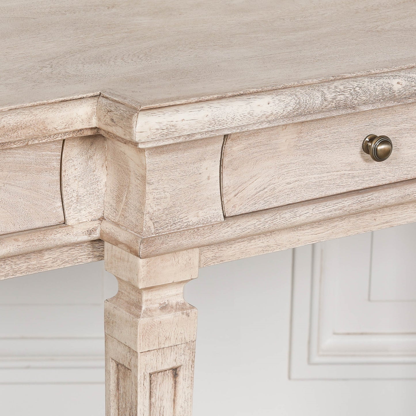 Wooden 4 Drawer Breakfront Console Table