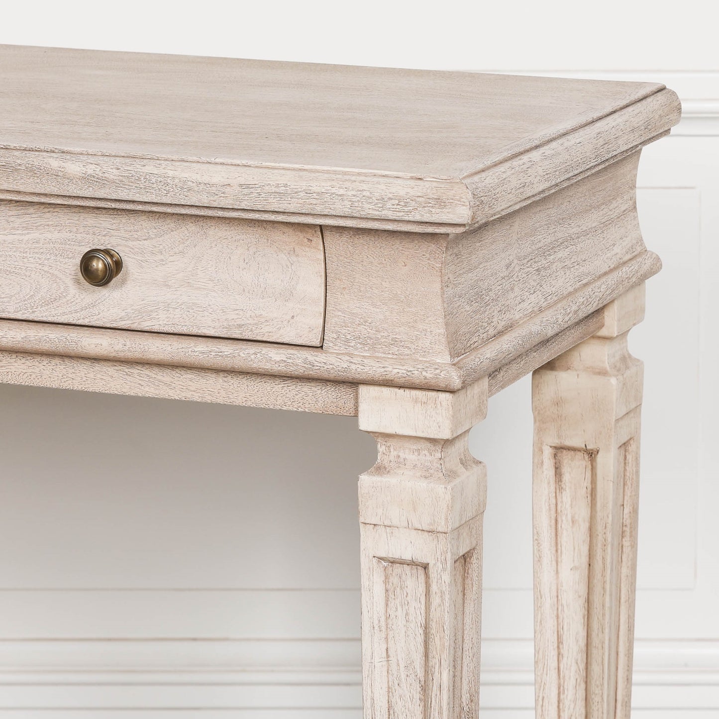 Wooden 4 Drawer Breakfront Console Table