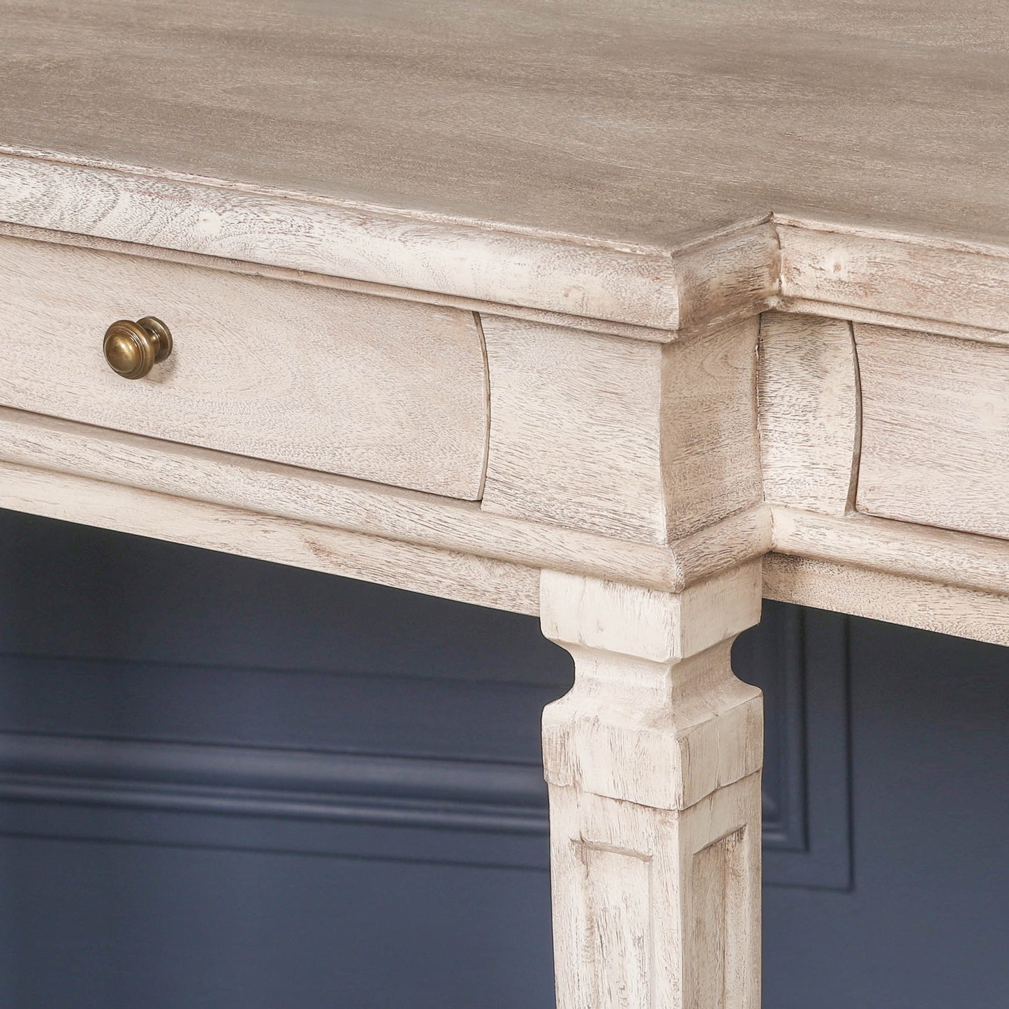 Wooden 4 Drawer Breakfront Console Table