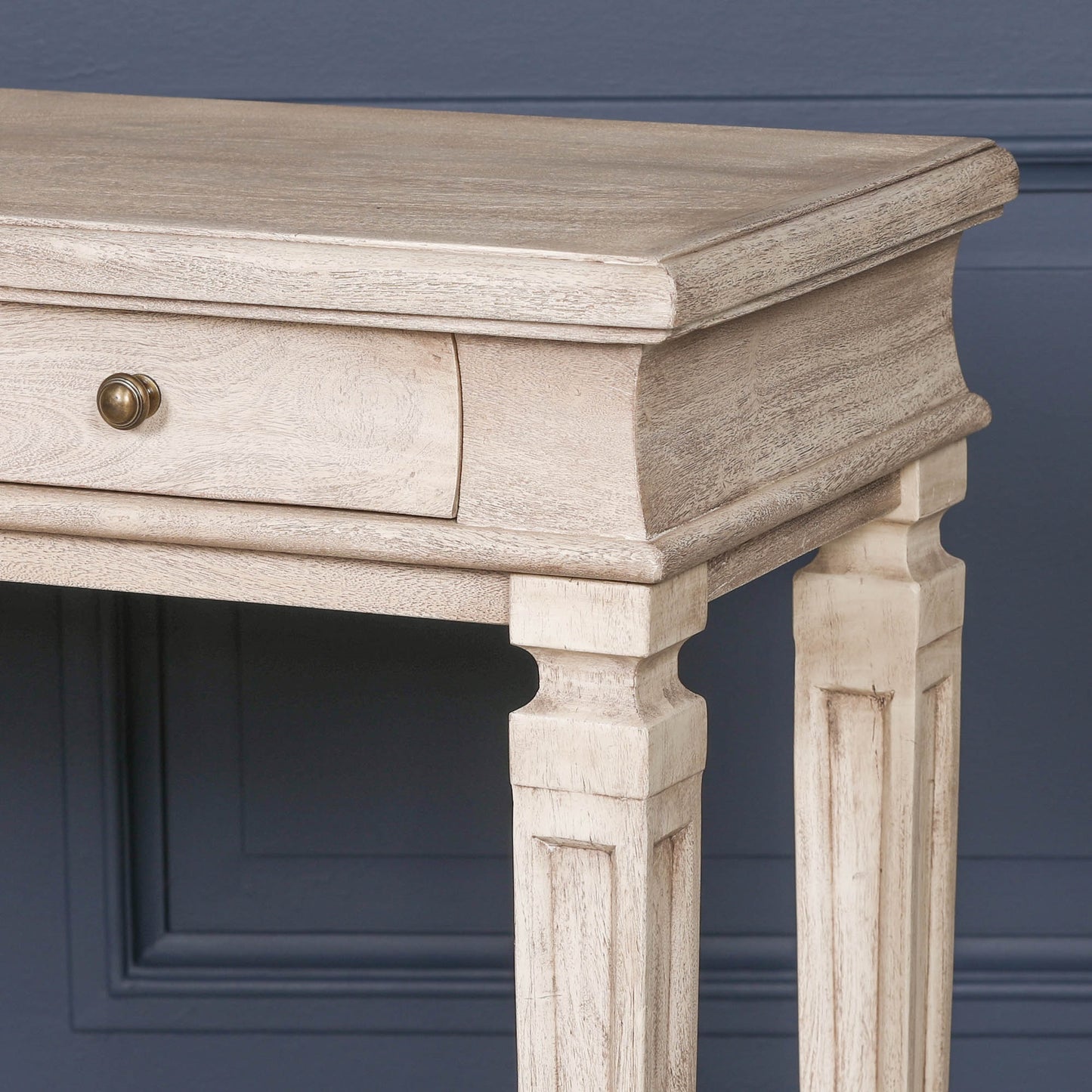 Wooden 4 Drawer Breakfront Console Table