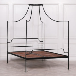 Black Iron 4ft6 Double Size Poster Bed