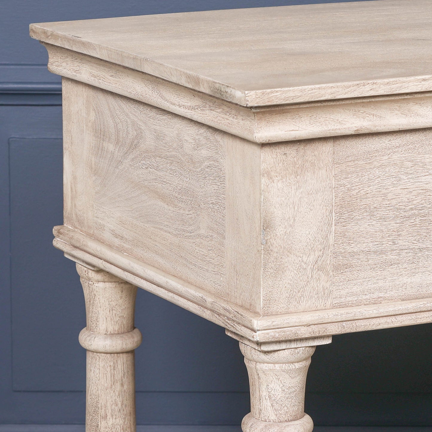 Wooden Spindle Console with Single Drawer