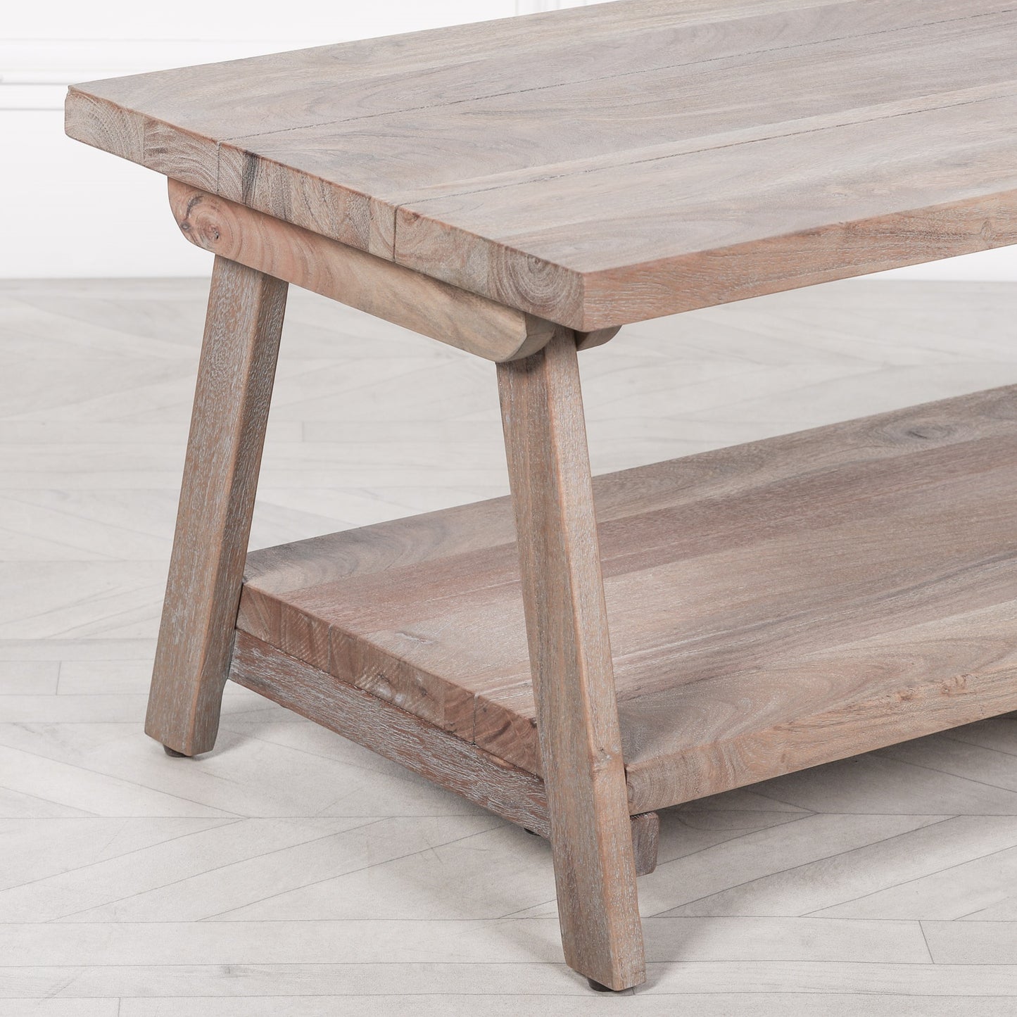 95cm Rustic Wooden A-Frame Coffee Table