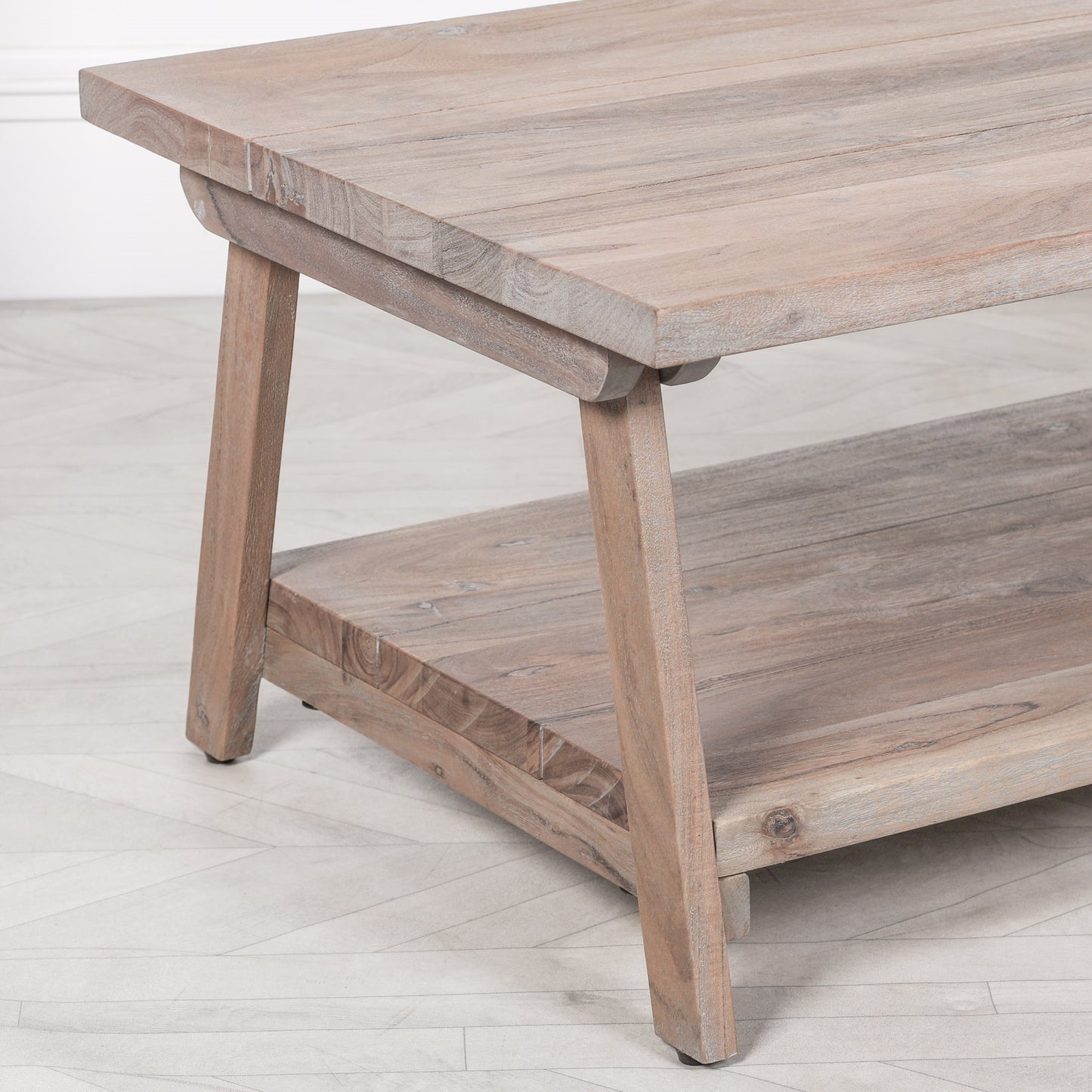 120cm Rustic Wooden A-Frame Coffee Table