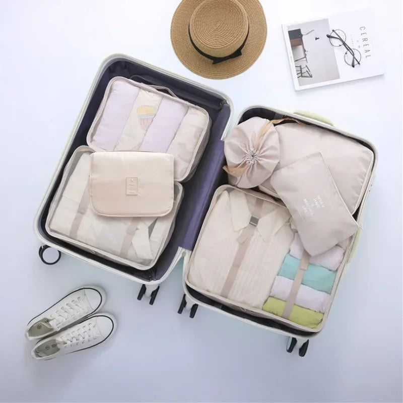 7-piece Set Travel Bag, Packing Cube Organizers